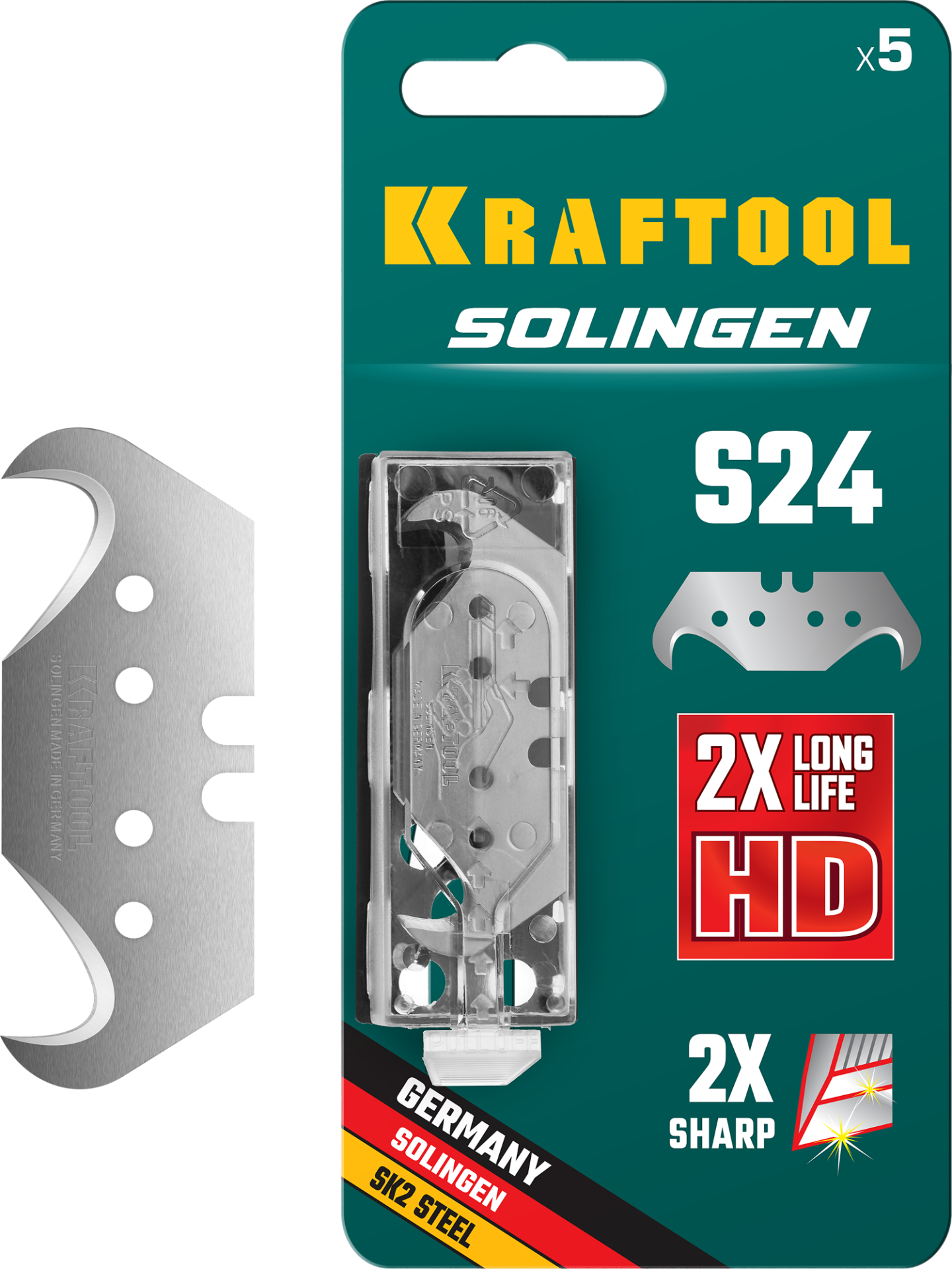 Лезвия крюковидные Solingen-S24 Kraftool 09643-S5, 5 шт - фото