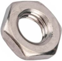 Гайка низкая с левой мелкой резьбой М10х1,25 с фаской DIN 439 LH, нержавеющая сталь А2