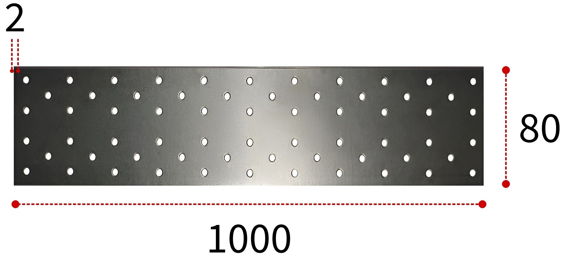 Соединительная пластина ПТ 1000х80х2 мм, горячий цинк - фото