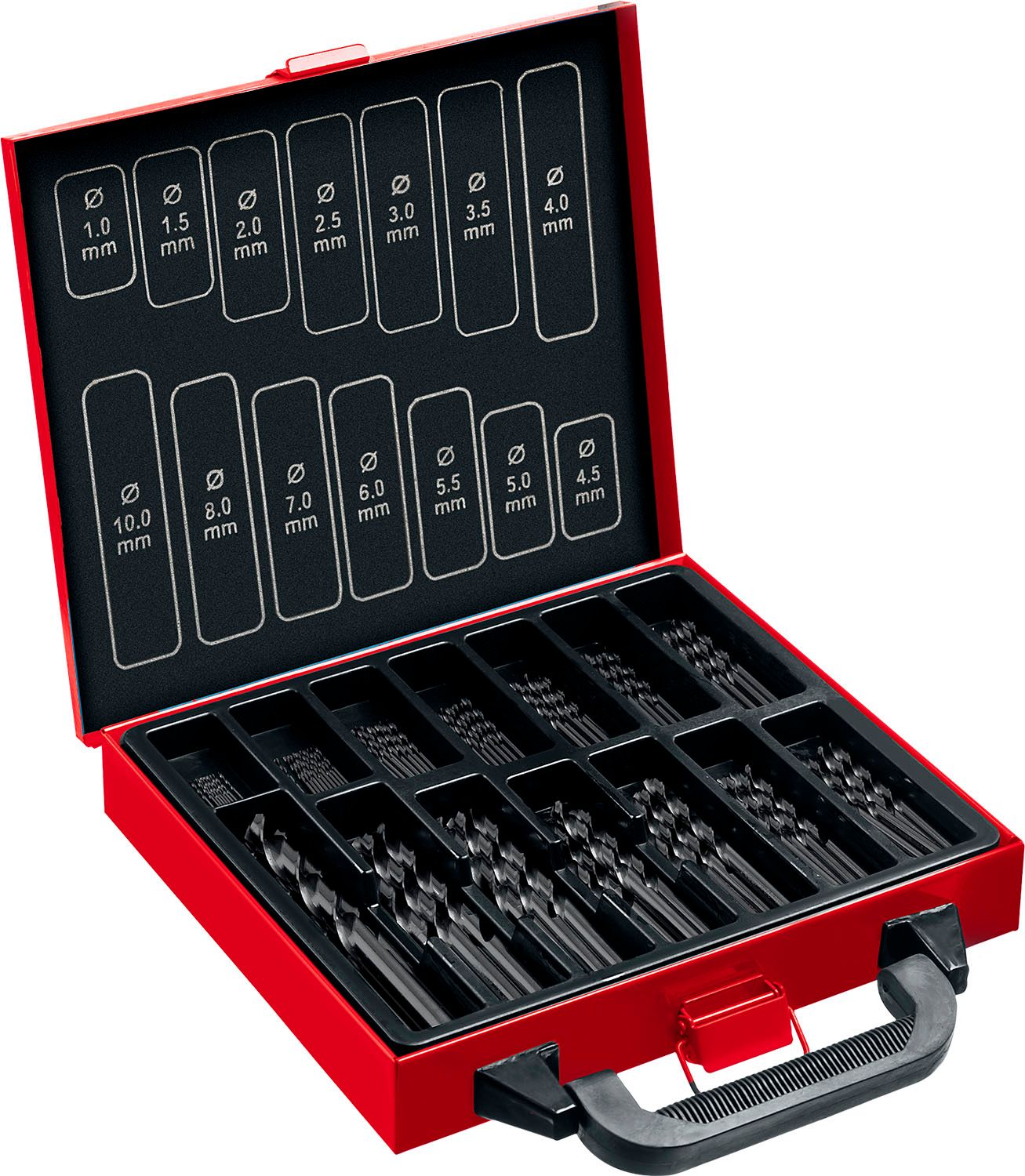 Набор сверл по металлу 1-10 мм, класс В, ЗУБР 29605-H99, сталь Р4М2, 99 штук в металлическом боксе - фото