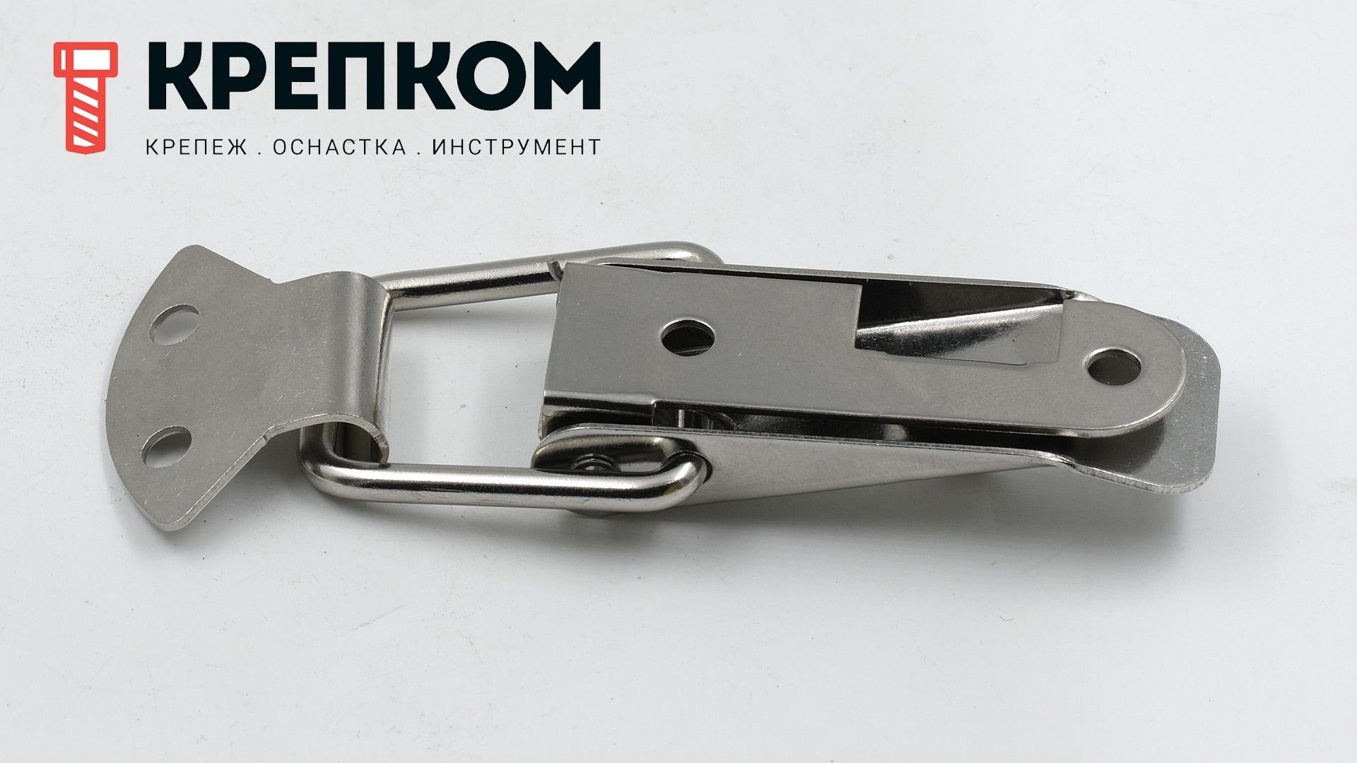 Замок-защелка с ушком L=90 004, нержавеющая сталь А2 - фото