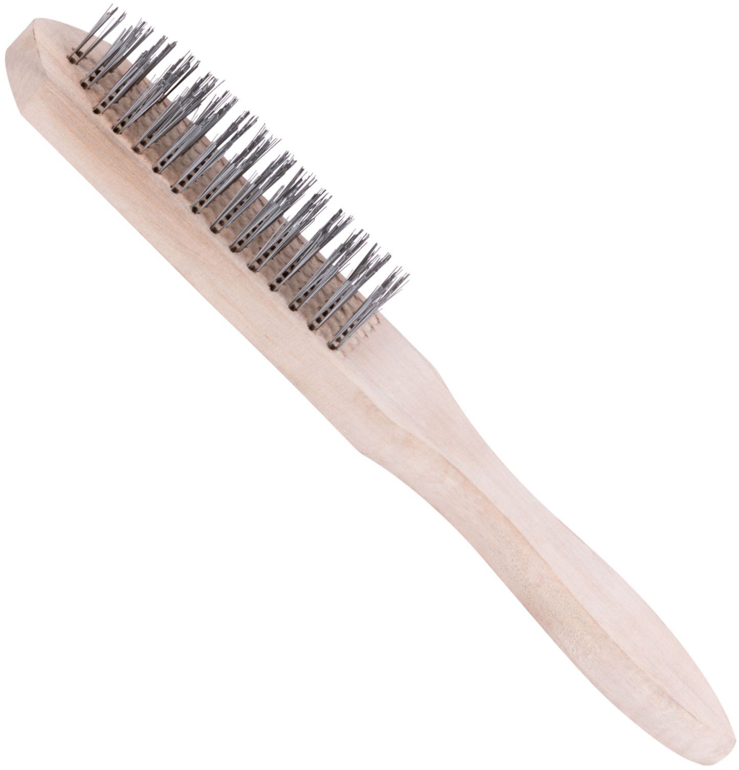 Щетка проволочная стальная с деревянной ручкой, 6 рядов, 280 мм FIT 38406 - фото