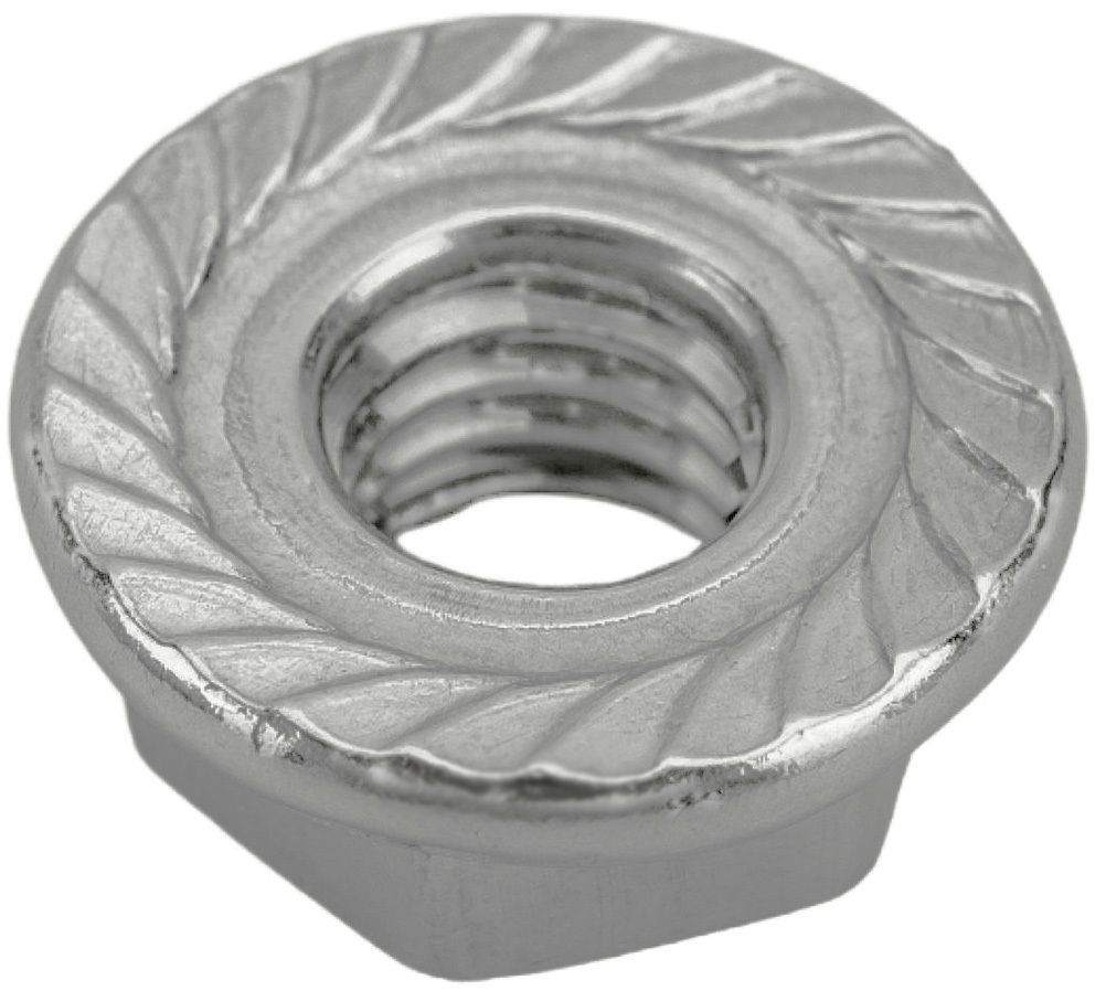 Гайка фланцевая М8 DIN 6923, класс прочности 8, цинк-ламельное покрытие - фото