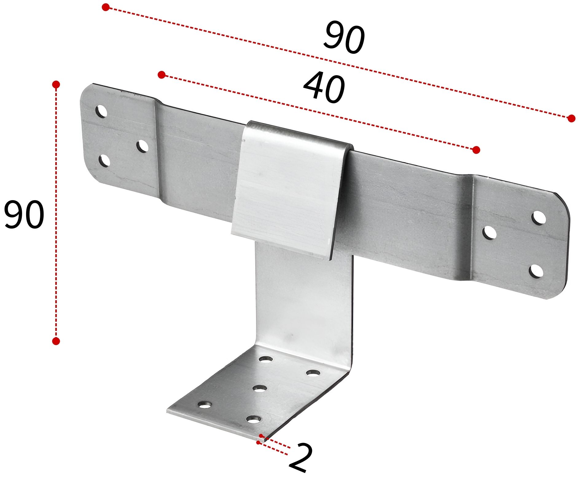 Скользящая опора 90х40, оцинкованная сталь - фото