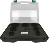 Набор коронок универсальных 35, 40, 50, 60, 68, 76, 83 мм Heller BiMetall 26015, 10 предметов в кейсе