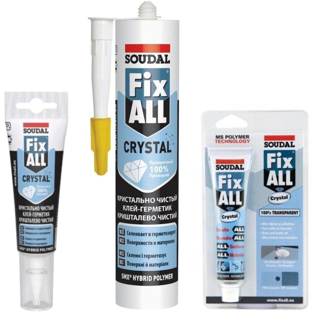 Клей-герметик гибридный Soudal Fix All Crystal прозрачный - фото