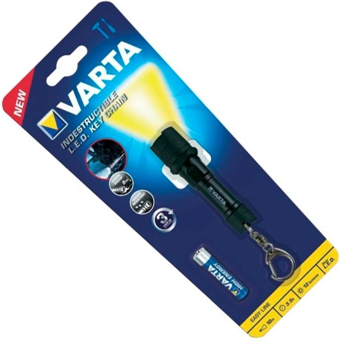Фонарь светодиодный ручной суперударопрочный 1AAA Varta Indestructible Key Chain 16701101421 - фото