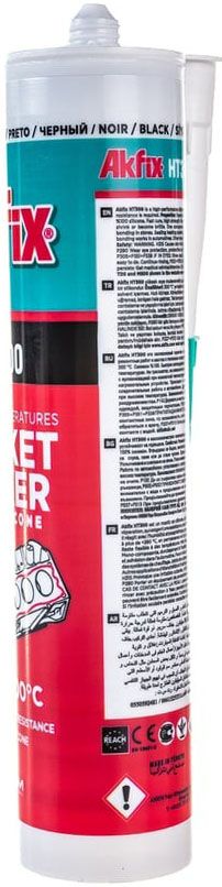 Герметик силиконовый термостойкий 310 мл HT300 Akfix SA073, черный - фото