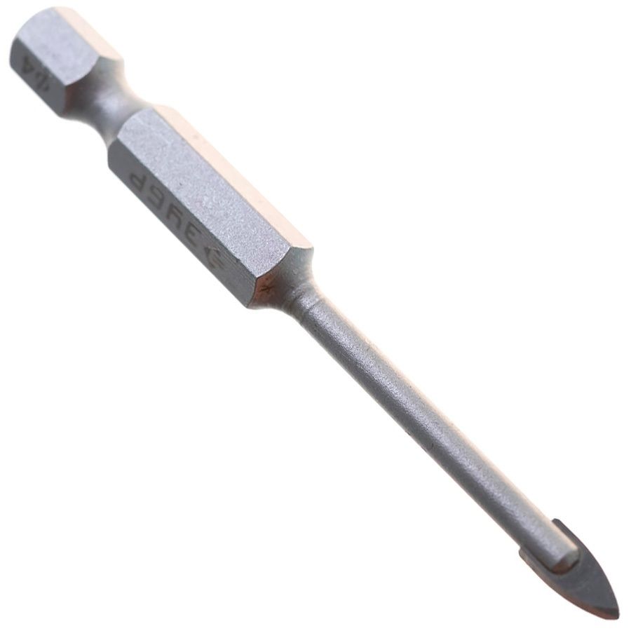 Сверло по стеклу и кафелю копьевидное наконечник ВК6 2 кромки, E1/4" ЗУБР - фото