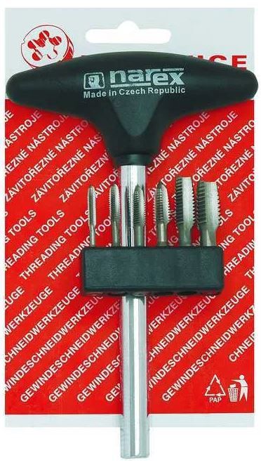 Набор метчиков с Т-образной магнитной отверткой М3-М10 Bucovice 948310, 7 предметов - фото