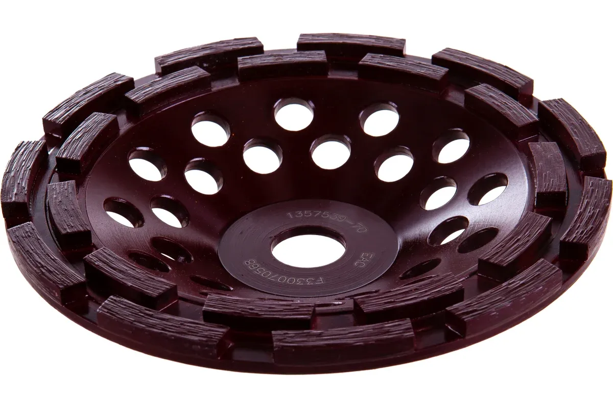 Чашка шлифовальная алмазная двухрядная по бетону 180 мм BG/M Messer 03-01-180 - фото