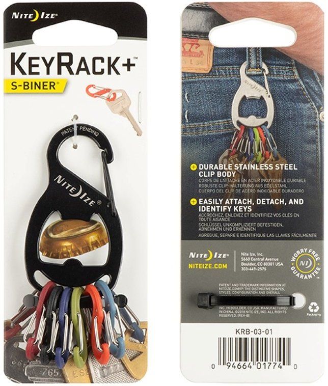 Брелок для ключей с открывашкой Nite Ize KeyRack Bottle Opener KRB-03-01, 6 шт - фото