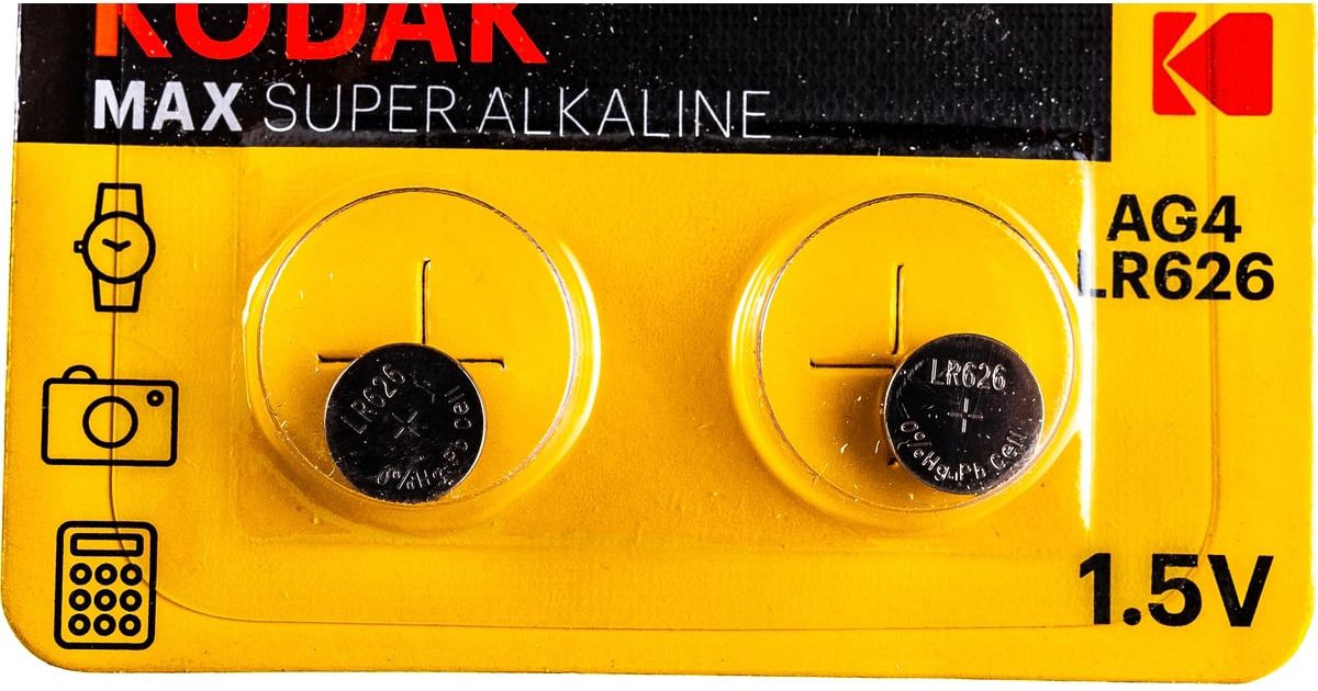 Батарейки AG4 377 LR626, LR66 KAG4-10 MAX Button Cell Kodak 721383, 10 шт - фото