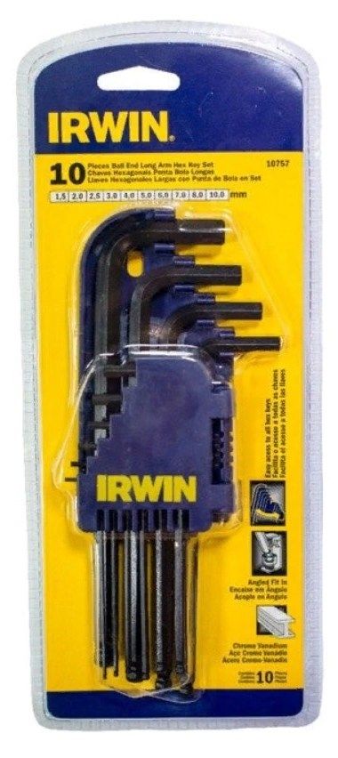 Набор шестигранных ключей (1,5-10 мм) с шариком IRWIN T10757, 10 штук - фото