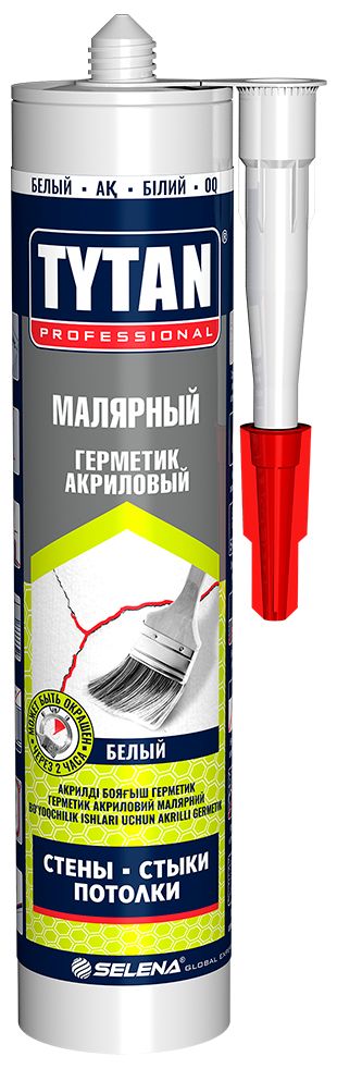 Герметик акриловый малярный TYTAN Professional 16554, 310 мл белый - фото
