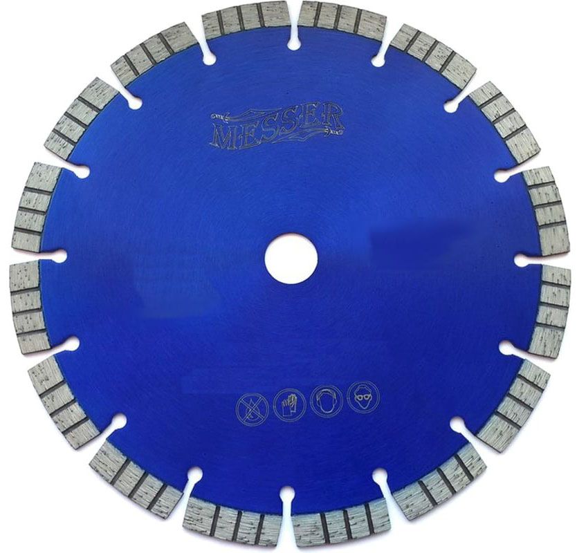Диск алмазный сегментный лазерный турбо FB/Z 600 мм для железобетона, Messer 01-16-601 - фото
