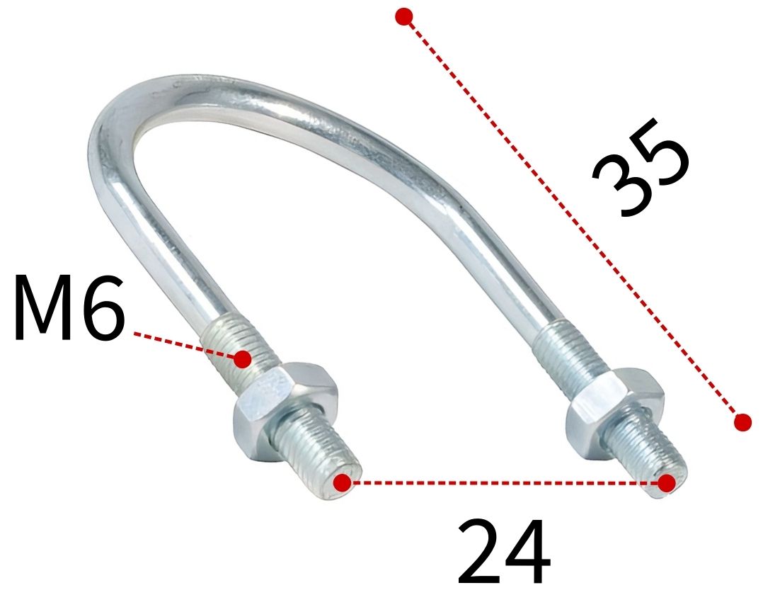 Монтажная скоба с метрической резьбой 12-17 (3/8") Fischer ETR 024416, оцинкованная сталь - фото