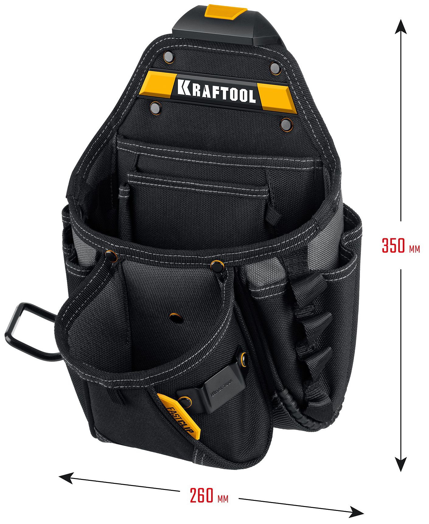 Сумка поясная строителя с креплением FastClip KP- 27 Kraftbuilt Kraftool 38773 - фото