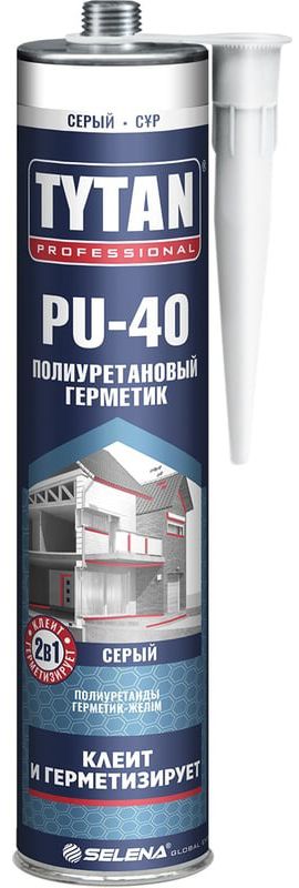 Герметик полиуретановый TYTAN Professional PU 40 OPTIMUM 44928, 310 мл серый - фото
