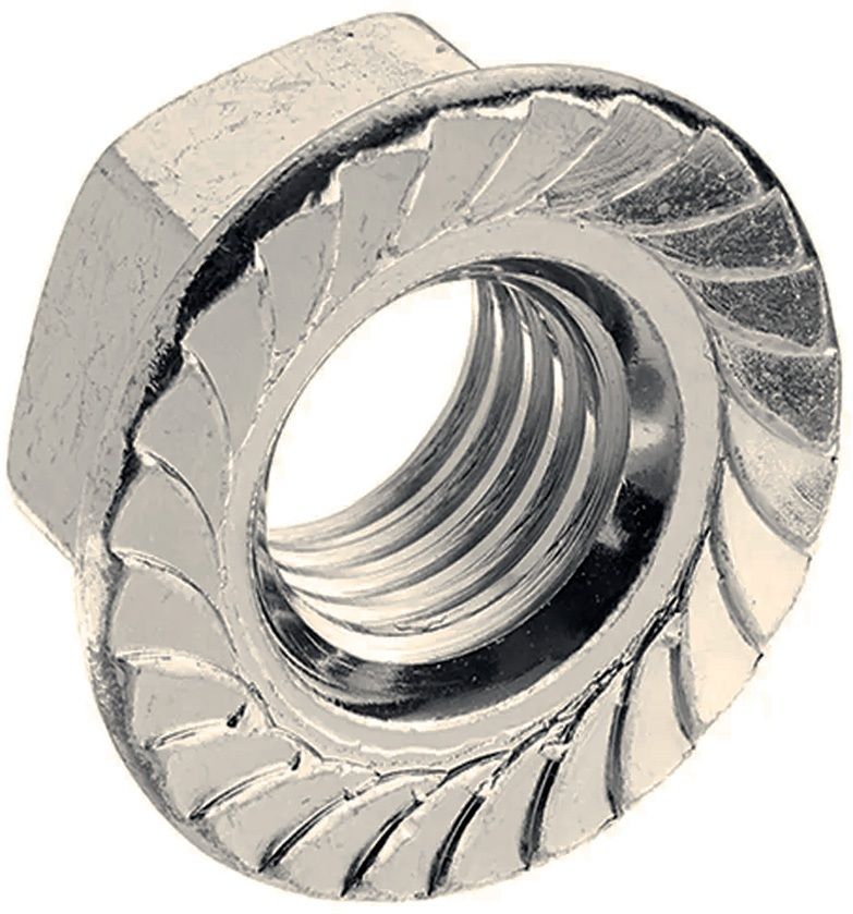 Гайка дюймовая 3/8"-16 UNC увеличенная DIN 6923, класс прочности 5, оцинкованная сталь - фото