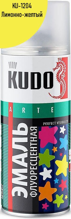Изображение товара Эмаль флуоресцентная 520 мл Kudo KU-1204 лимонно-желтая
