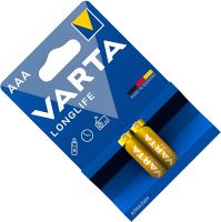 Батарейки щелочные AAA Varta Longlife 4103101412, 2 шт в упаковке