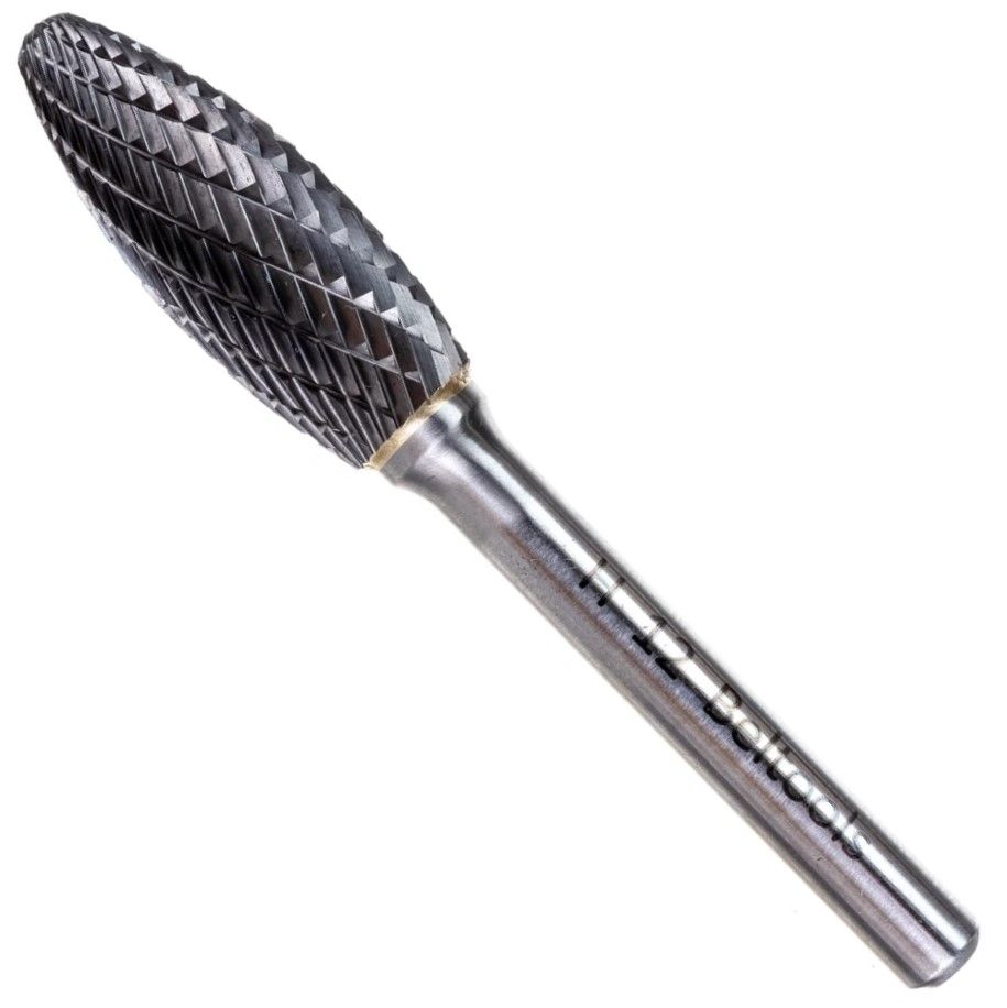 Борфреза твердосплавная 12х32х77 мм с X-образной насечкой H (FLH), повышенное качество ВК8 РИ ri.380.2 - фото