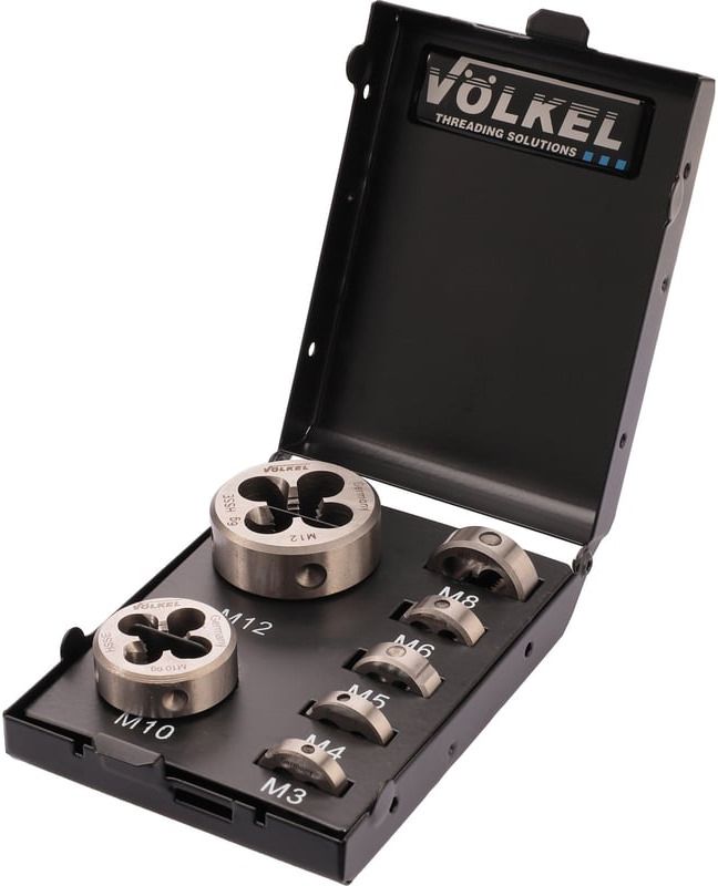 Изображение товара Набор плашек М3-М12 для нарезания резьбы из быстрорежущей стали HSSE, 7 шт