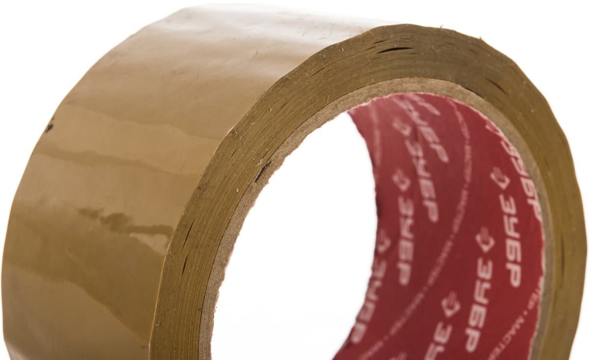 Лента клейкая упаковочная (скотч) упрочнённая 48х0,05 мм 60 м ЗУБР 12033-50, коричневая - фото