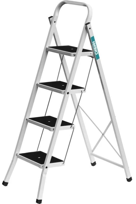 Стремянка 4 ступени, 92 см, c широкими обрезиненными ступенями СИБИН 38807-04_z02, сталь - фото