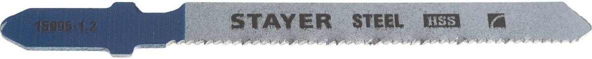 Полотна по металлу T218A для электролобзика 50х1,2 мм T-хвостовик, Stayer 15995-1.2_z02, сталь HSS, 2 шт - фото
