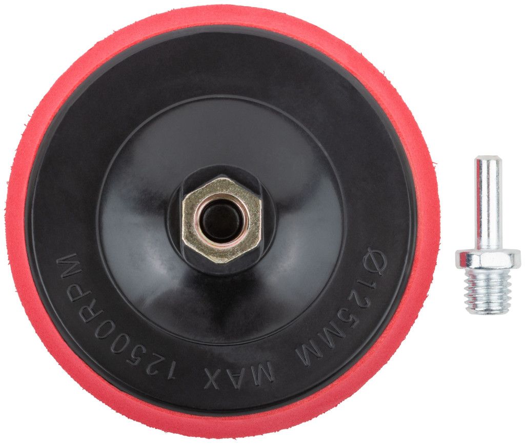 Тарелка опорная 125 мм с липучкой М14 для УШМ под АГШК с переходником FIT 39623 - фото