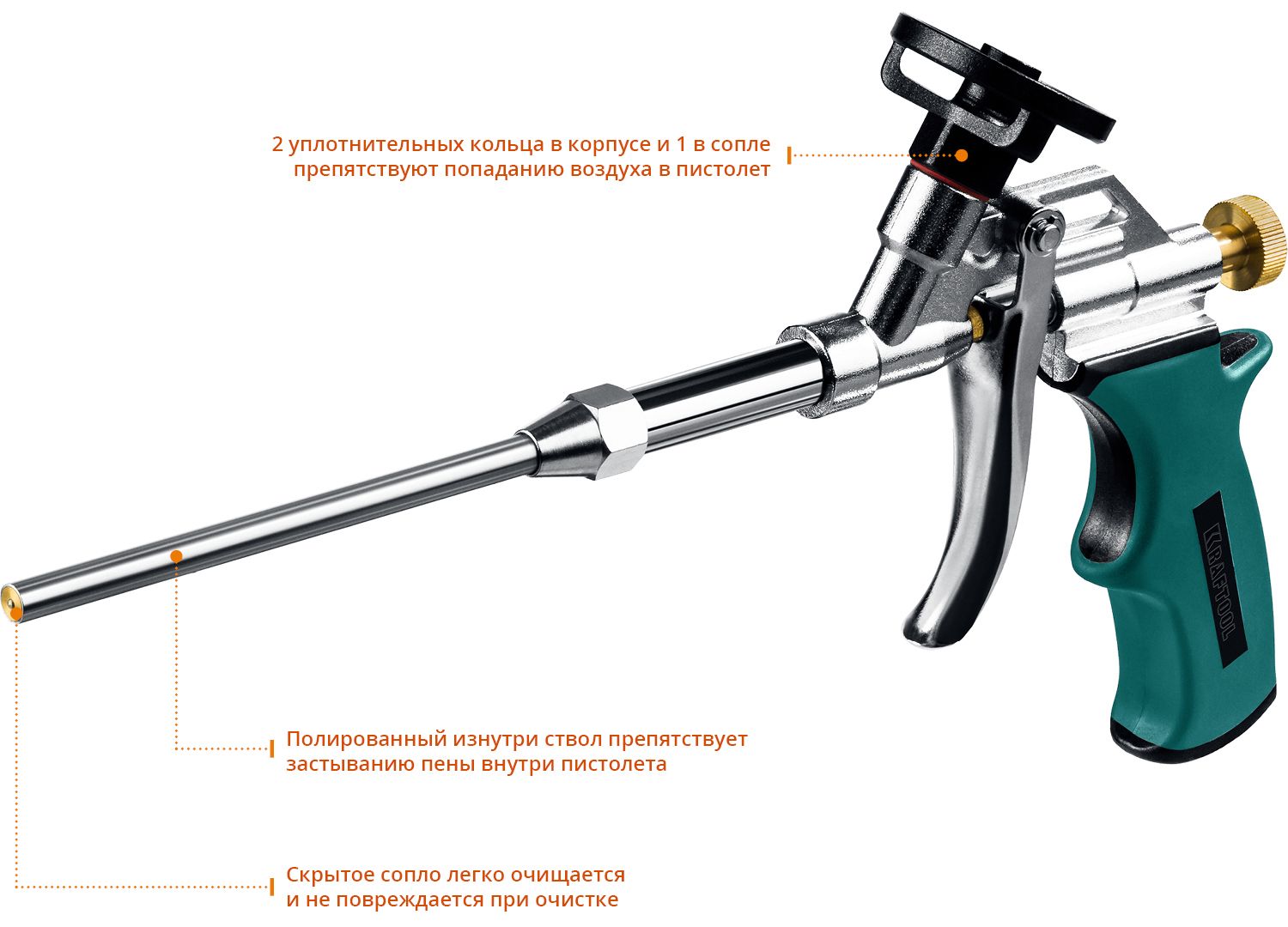 Пистолет тефлоновый для монтажной пены ProKraft Kraftool 0685 - фото