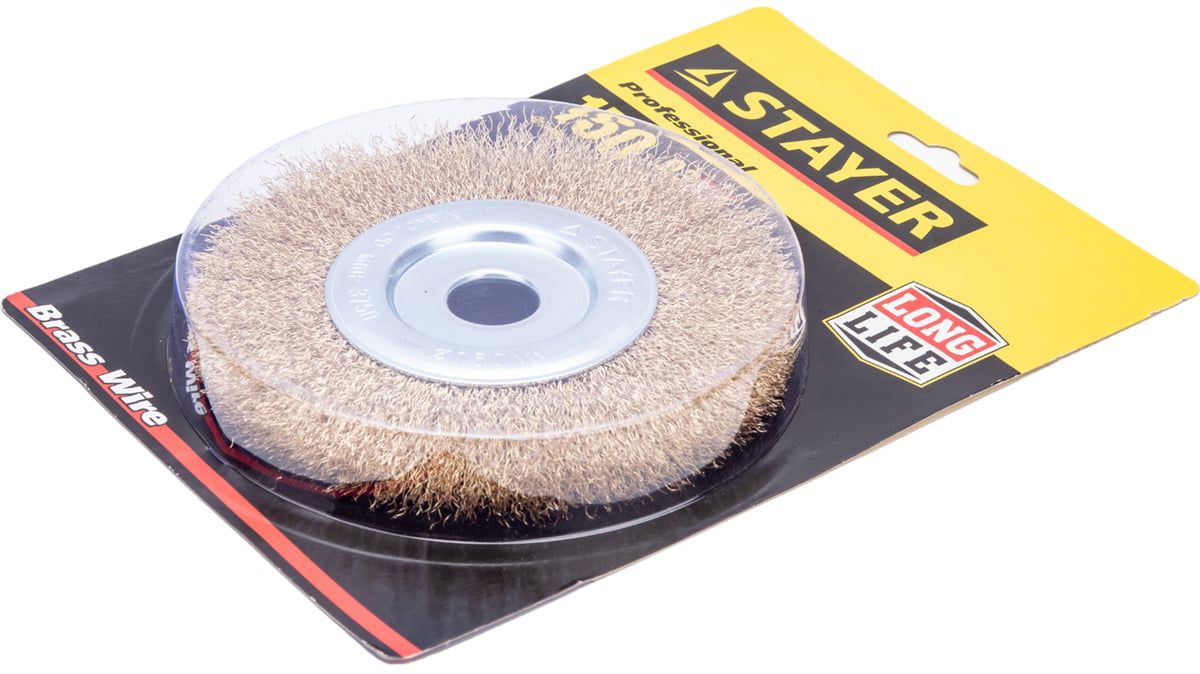 Щетка дисковая латунированная для УШМ Professional Stayer - фото