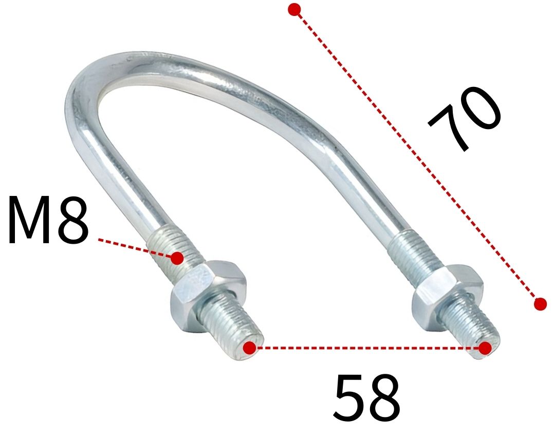 Монтажная скоба с метрической резьбой 40-49 (1 1/2") Fischer ETR 024421, оцинкованная сталь - фото