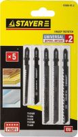 Набор полотен по дереву и металлу UNIVERSAL №2 для электролобзика, T-хвостовик, Stayer 15980-H5-2, 5 шт