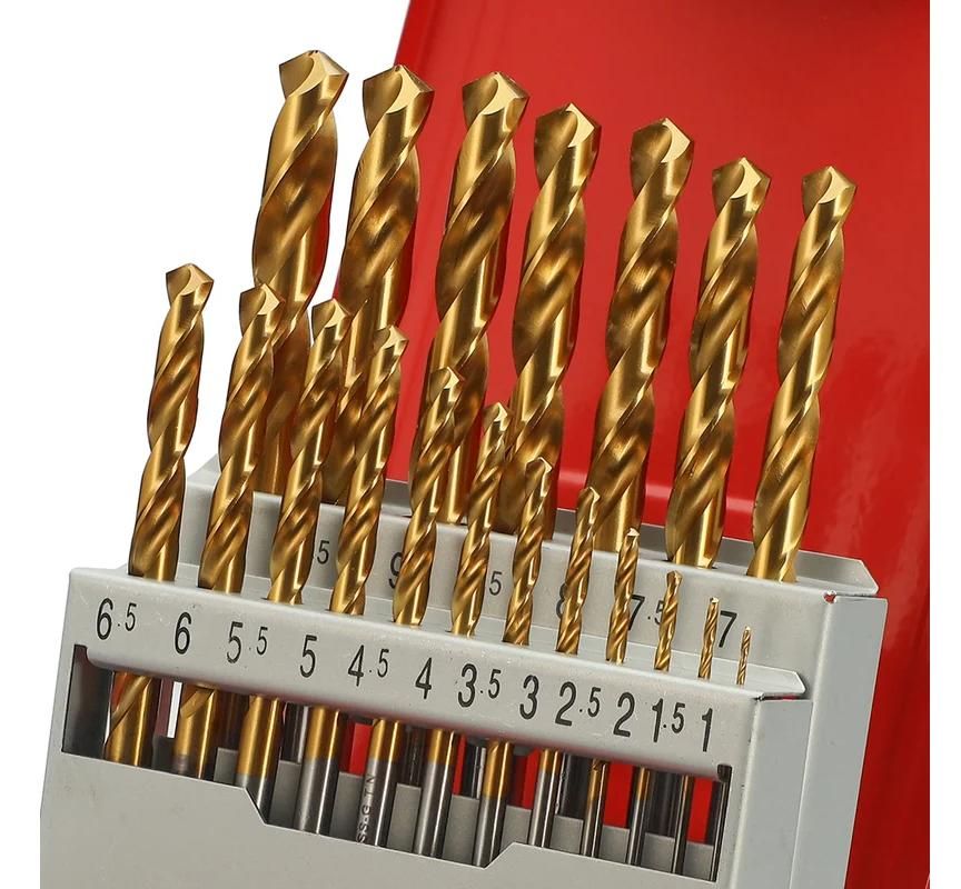 Набор сверл по металлу 1-10 мм HSS-G TiN 118° Pro DIN 338 H-Tools 250214PRO,19 шт - фото