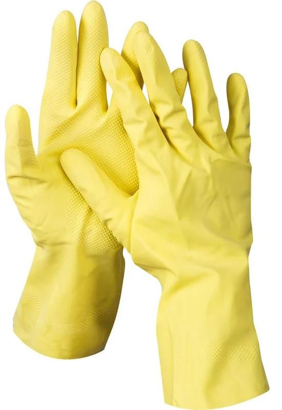 Перчатки латексные с х/б напылением, рифлёные 8(M) Dexx 11201-M - фото
