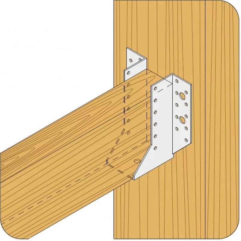 Опора бруса открытая ПТ, оцинкованная сталь - фото