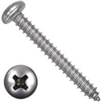 Саморез с полукруглой головкой 5,5х85 DIN 7981 (ISO 7049) форма C, нержавеющая сталь А2