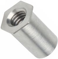 Втулка запрессовочная со сквозной резьбой и шестигранной головкой М3х8 мм 30314 SOS, нержавеющая сталь А2