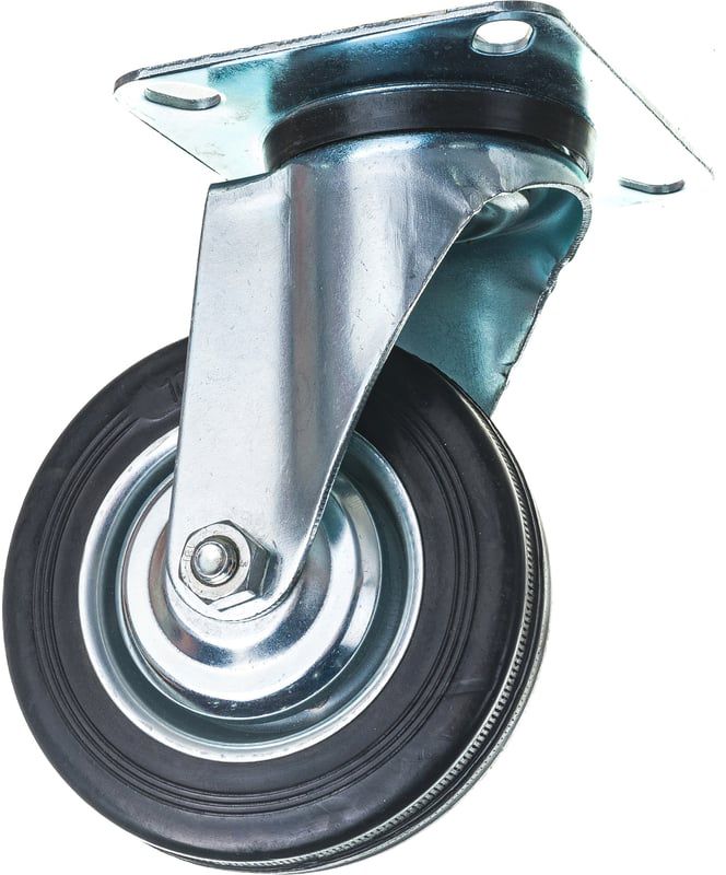 Колесо поворотное с игольчатым подшипником резина/металл ЗУБР - фото