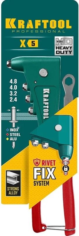 Заклепочник X-5F для вытяжных заклёпок с оснасткой 2,4 - 4,8 мм FIX Kraftool 31173_z01 - фото