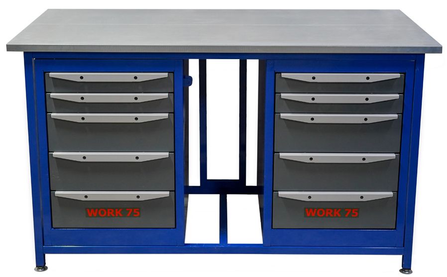 Изображение товара Верстак двухтумбовый КМК Work 75 WK1500(Т5-Т5) 1508х755х872 мм