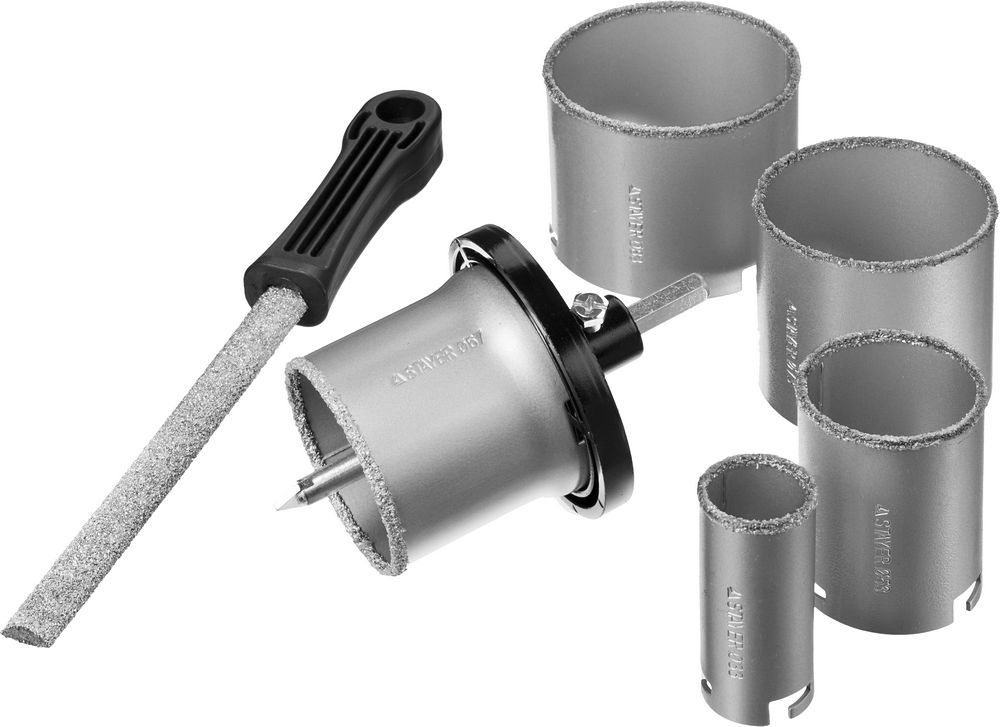 Набор кольцевых коронок с карбидом вольфрама Expert Kraftool 33345-H8, 8 шт - фото