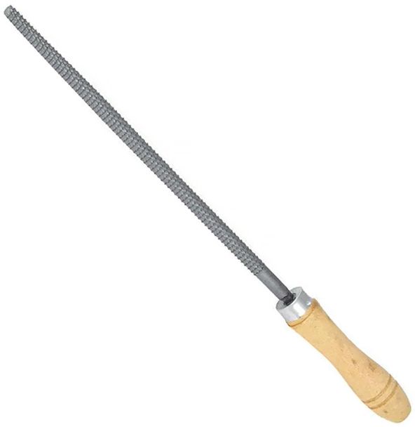 Рашпиль круглый 200 мм №2 с деревянной ручкой Волжский Инструмент 5303001 - фото
