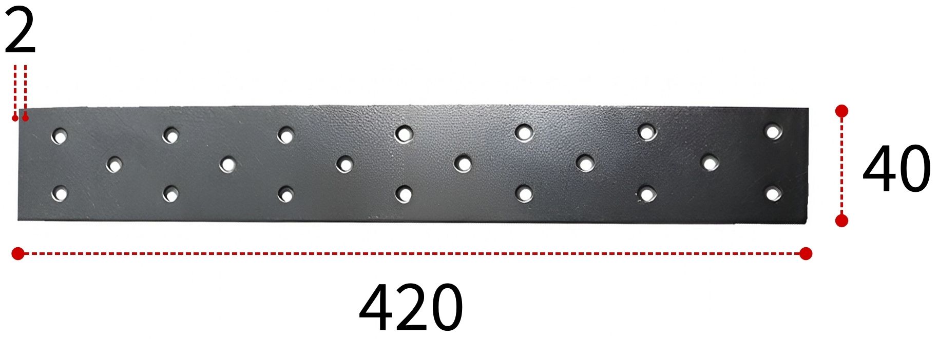 Соединительная пластина ПТ 420х40х2 мм, горячий цинк - фото