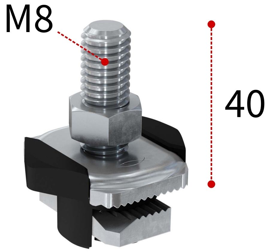 Болт Т-образный для монтажной системы FLS Fischer FHS Clix М8х40 538654, оцинкованная сталь - фото