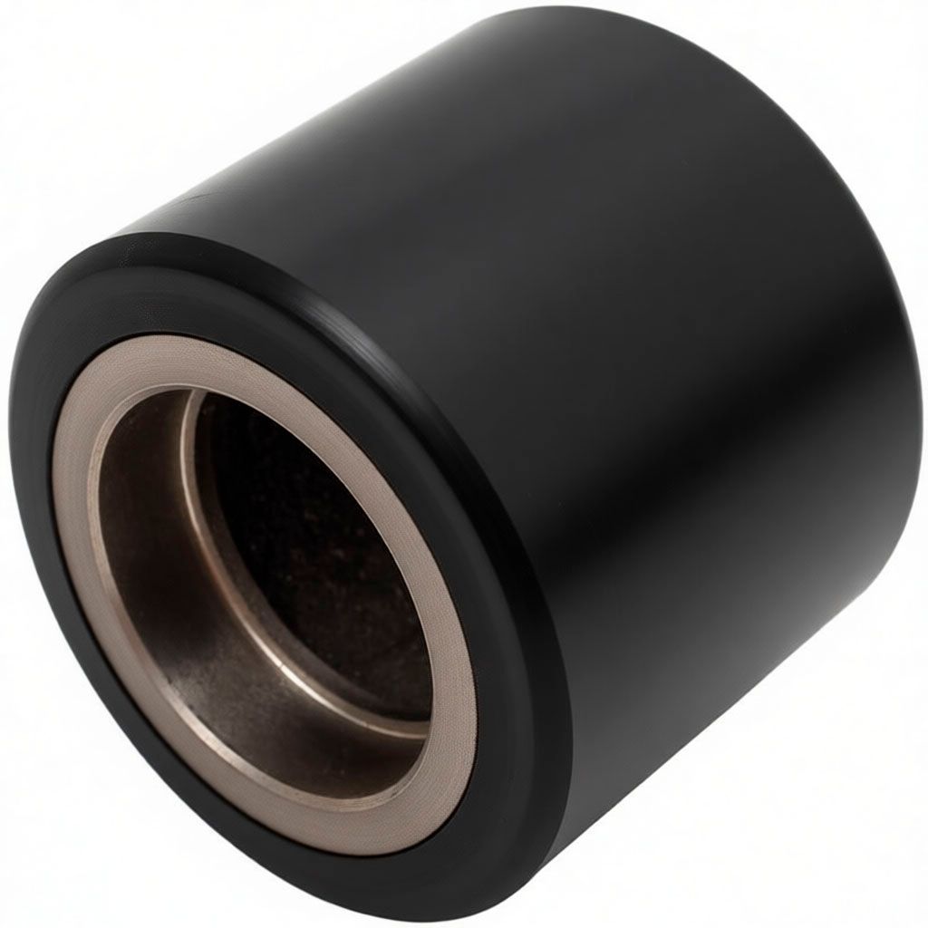 Колесо полиуретановое без подшипника для тележек гидравлических 80х70 мм TOR 1000298, черное - фото