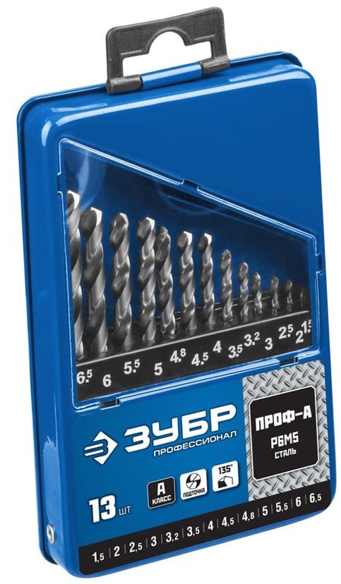 Сверло по металлу класс А сталь Р6М5 Профессионал ЗУБР - фото